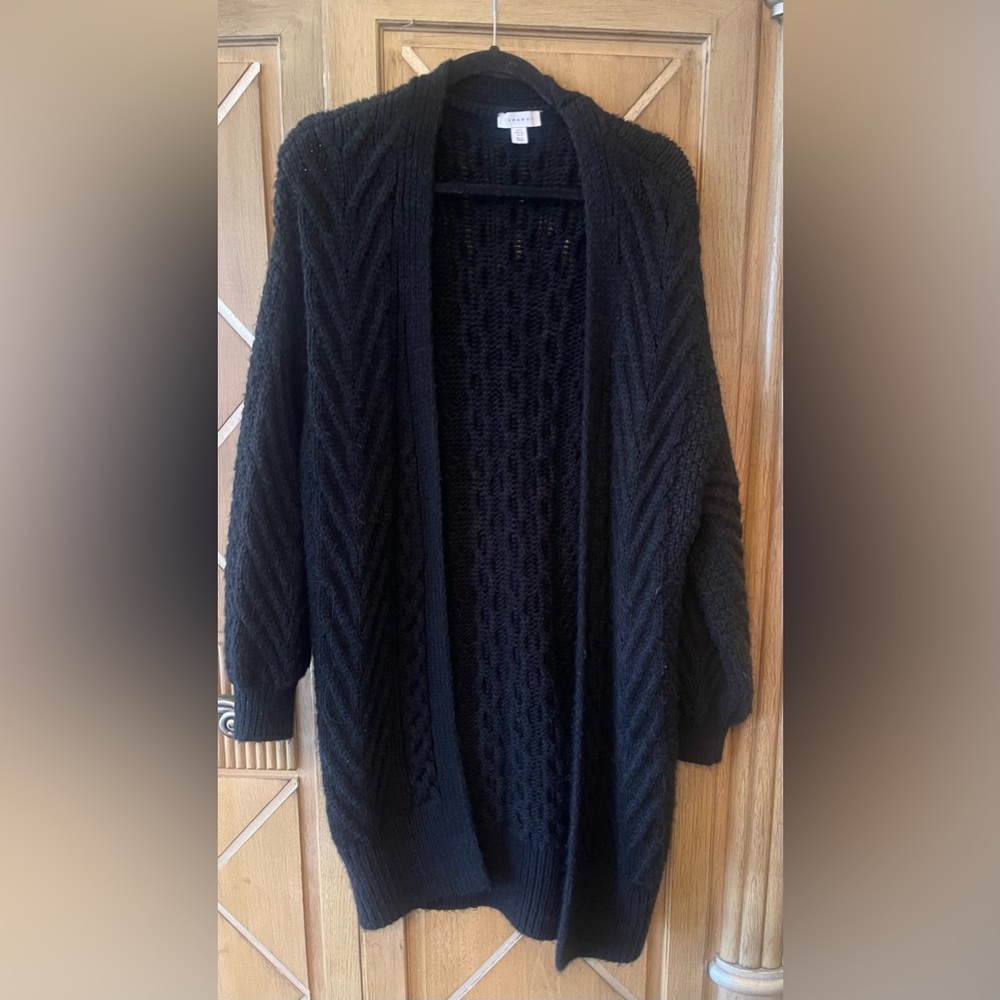 Topshop Heavyweight Oversized Black Women's Cardigan